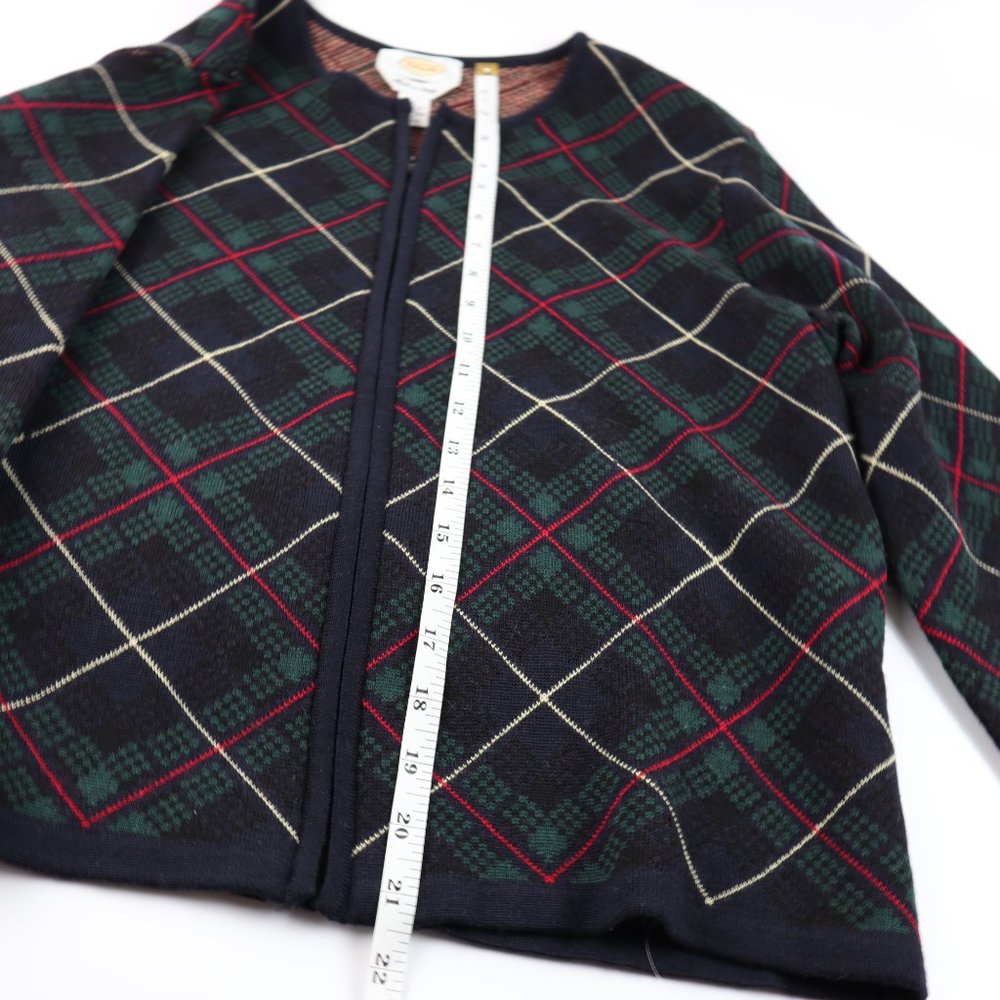 Talbots Women's Argyle Pattern Full Zip Sweater L… - image 6